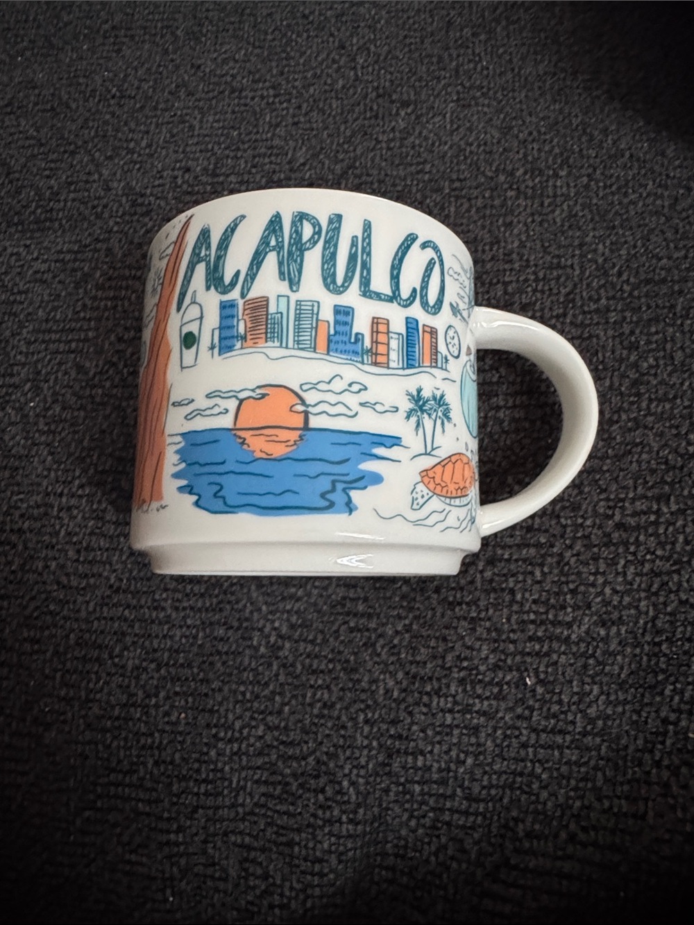 Acapulco Starbucks Ceramic Mug with Sunset Beach Turtle Boat